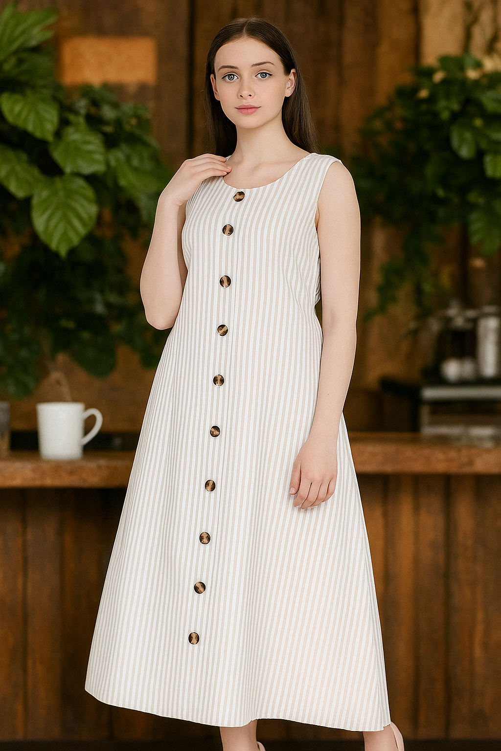 Stripe Grace A-Line Plus Size Dress