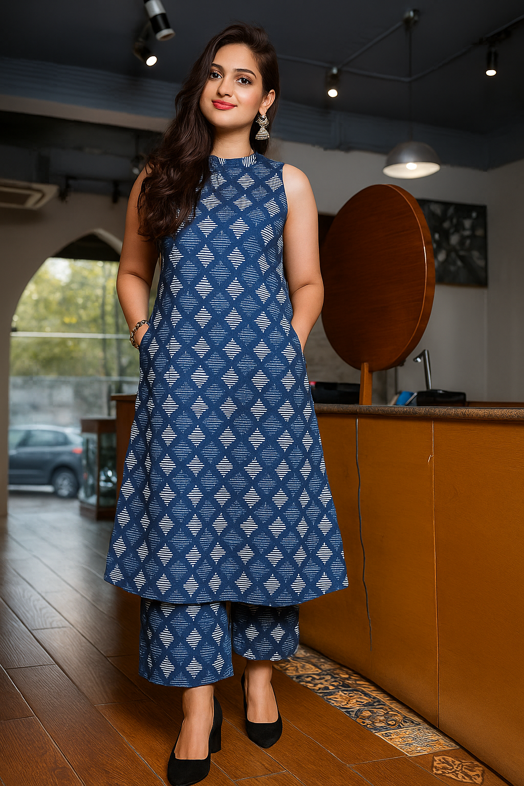 Indigo Charm Cotton Co-ord Set