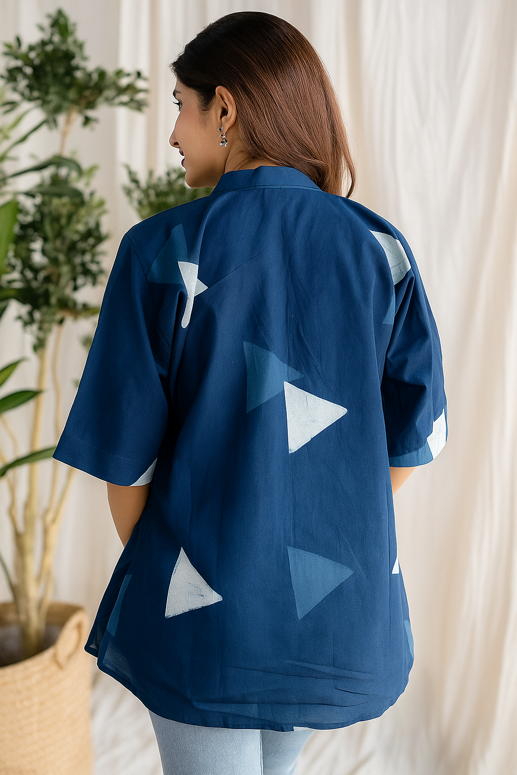 Geo Navy Casual Kurti