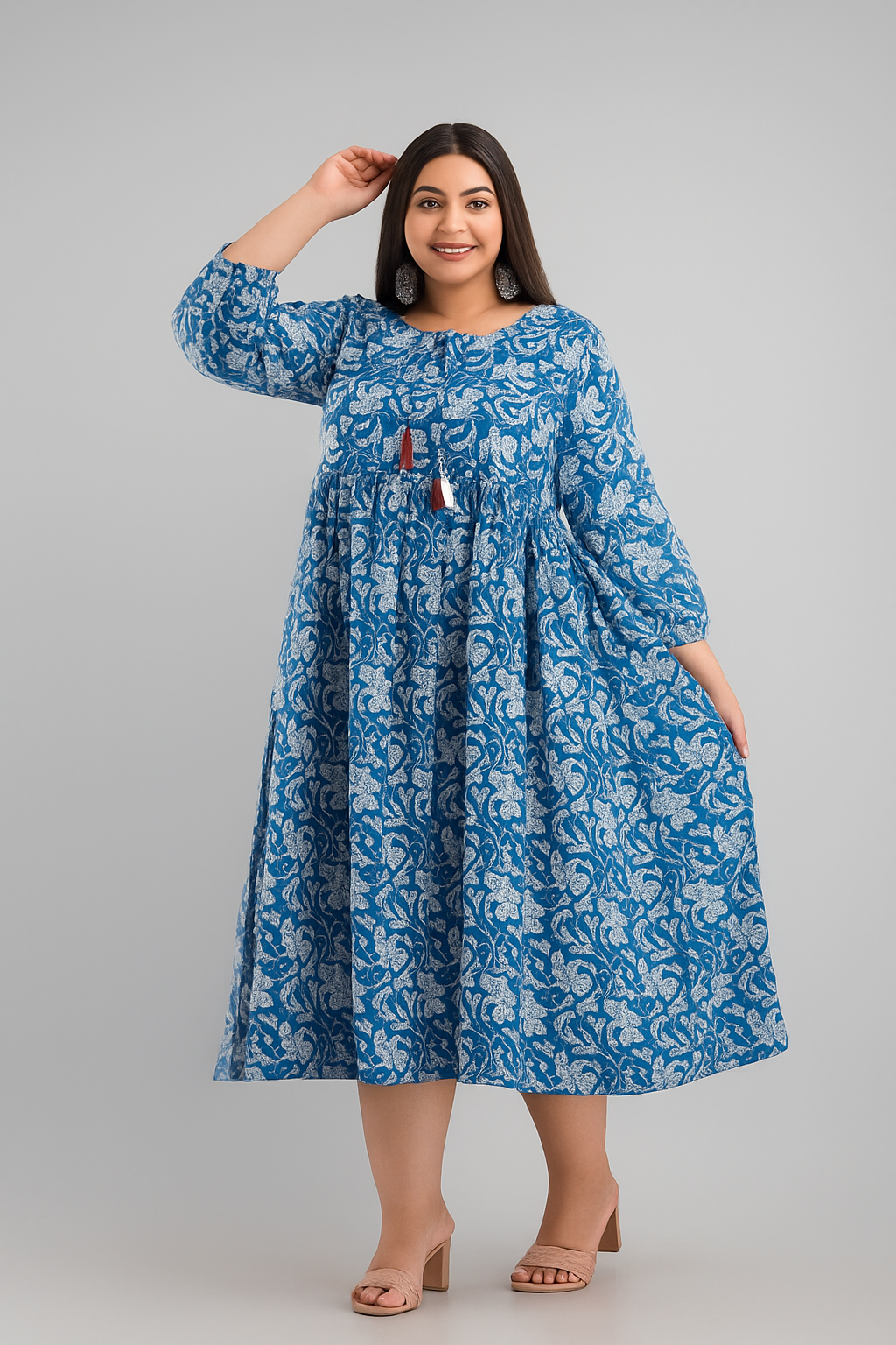 Plus Size Printed Long Kurti