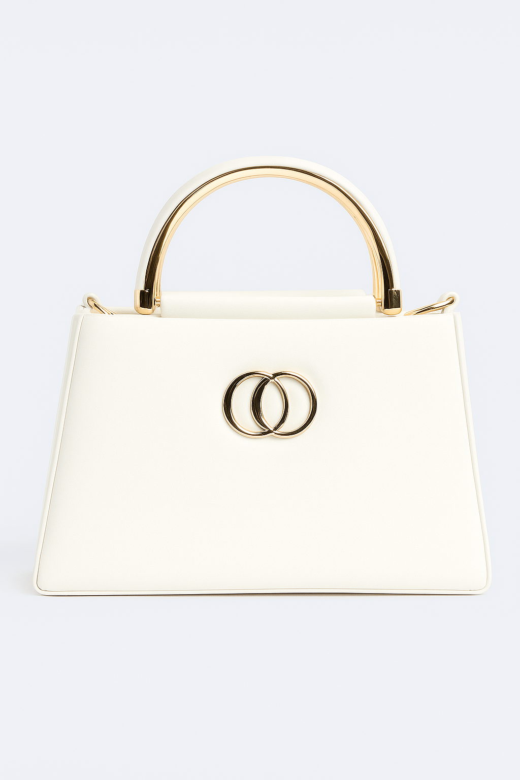 Designer Handbag with gold accents and detachable strap