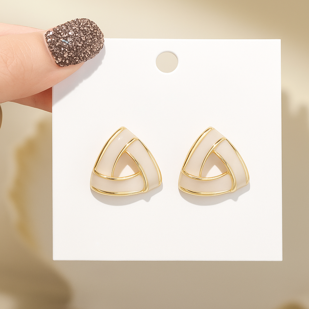 Ivory Twist Tri-Studs