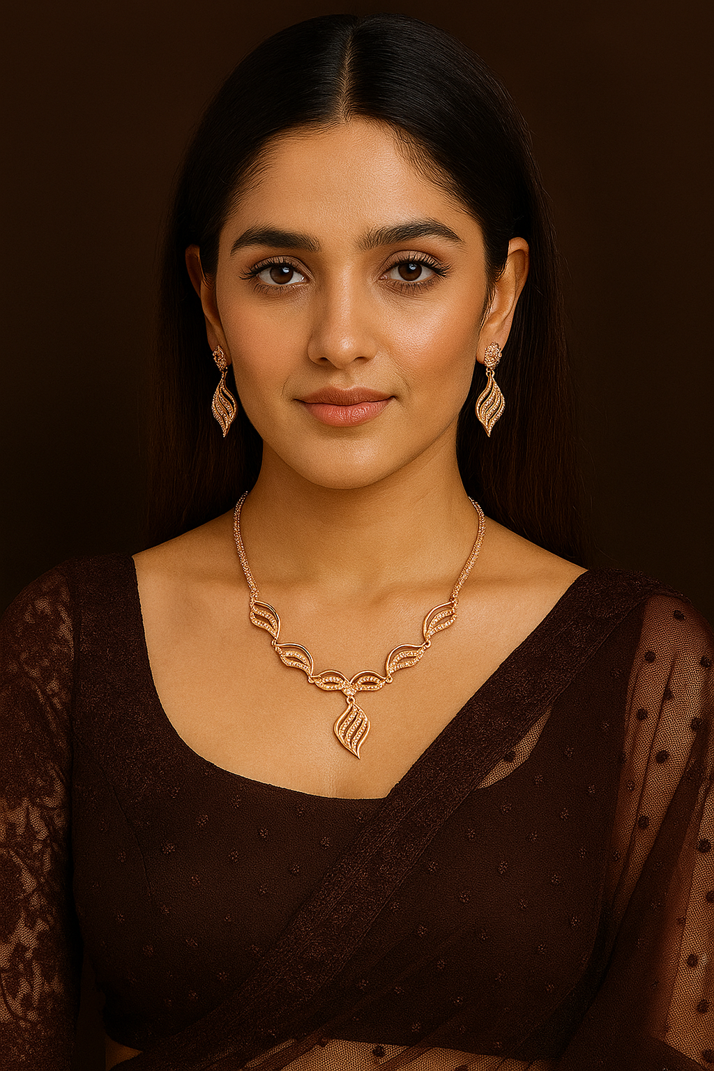 Rose Radiance Diamond-Cut Necklace Set