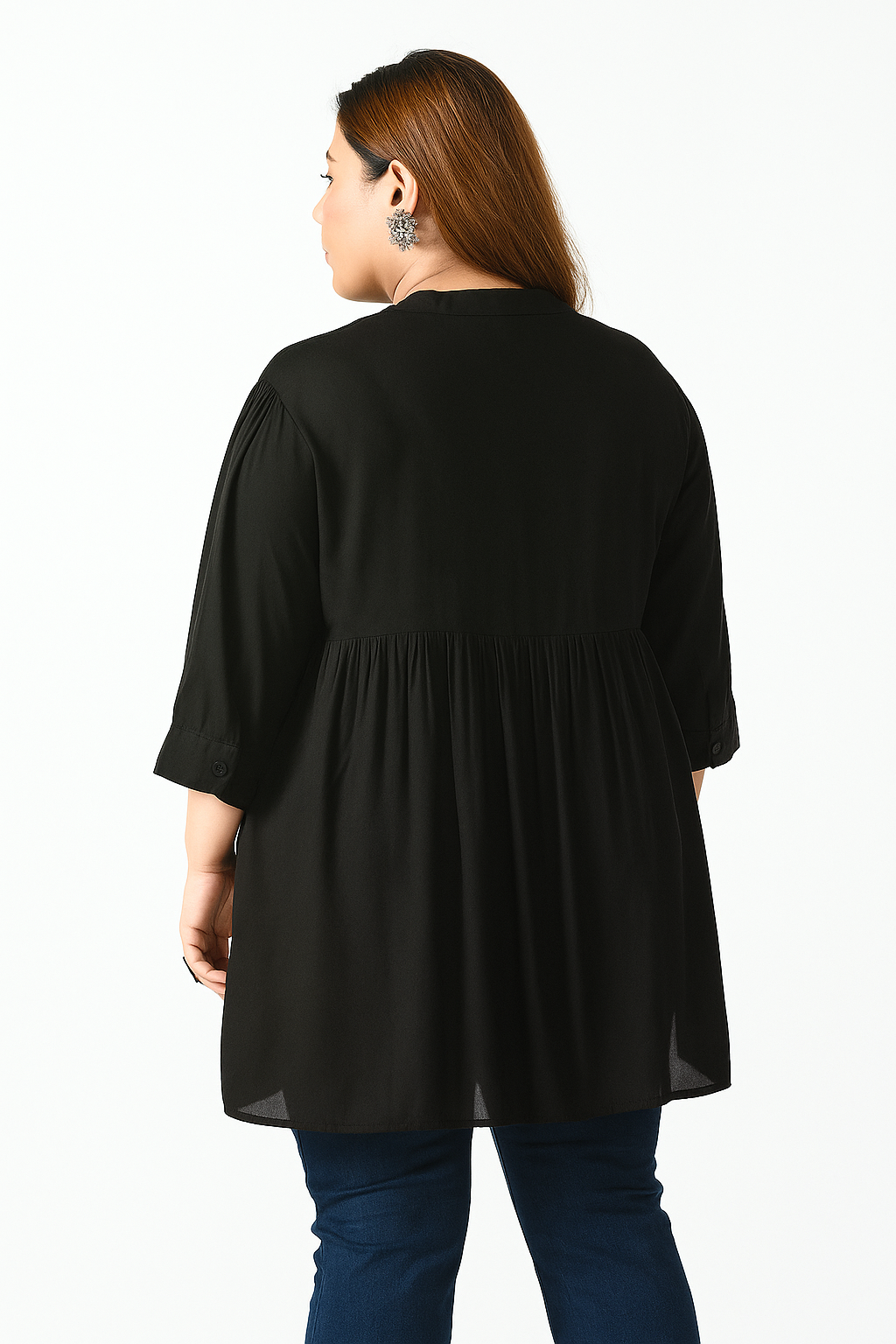 Black Plus Size Women's Rayon Top
