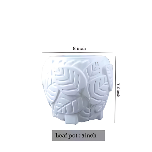 Elegant White Round Plastic Planter Set – 8 Inch (Pack of 2)